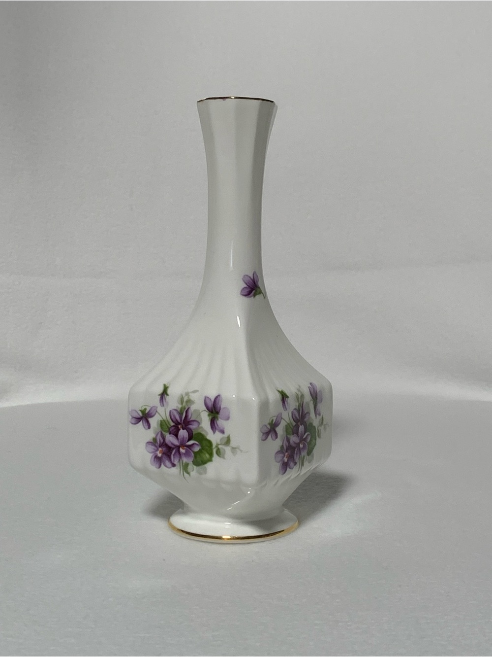 Vintage Aynsley Wild Violets Vase – Fine English Bone China Floral Bud Vase